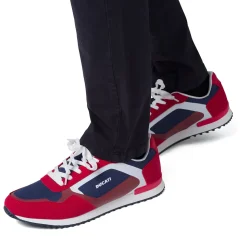 Sneakers bicolore rosso e blu navy da Uomo con logo Ducati