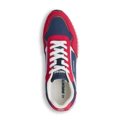 Sneakers bicolore rosso e blu navy da Uomo con logo Ducati