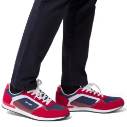 Sneakers bicolore rosso e blu navy da Uomo con logo Ducati