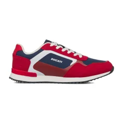 Sneakers bicolore rosso e blu navy da Uomo con logo Ducati