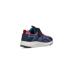 Sneakers bicolore rosso e blu da ragazzo con logo Ducati