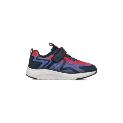 Sneakers bicolore rosso e blu da ragazzo con logo Ducati