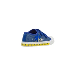 Sneakers blu Bambino con luci e doppi strappi in tessuto stampa Sonic