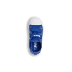 Sneakers blu Bambino con luci e doppi strappi in tessuto stampa Sonic