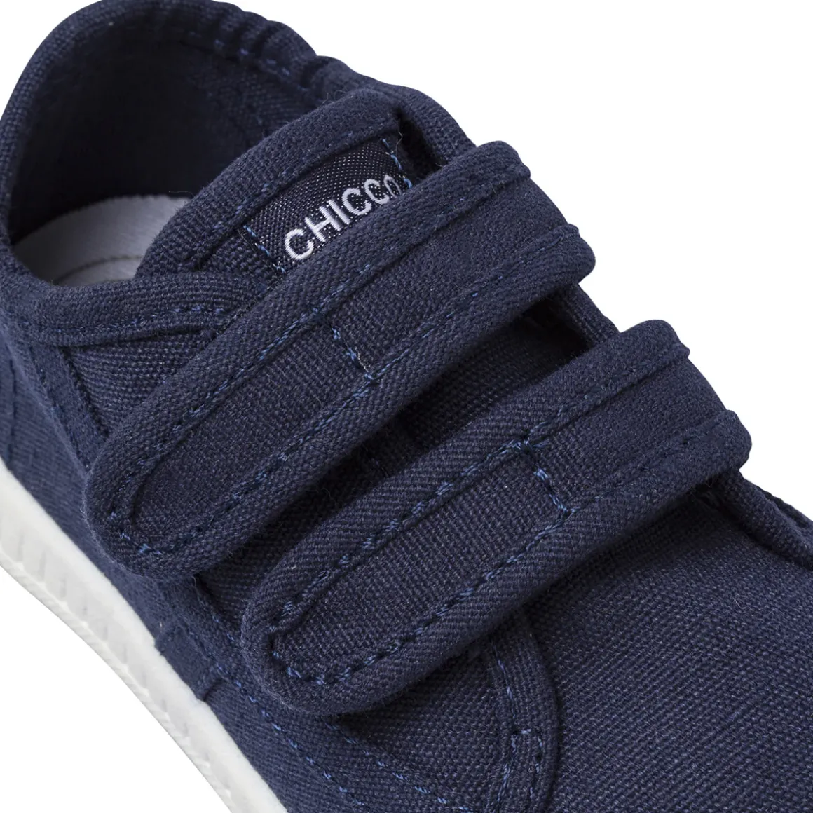 Sneakers blu Bambino in tela con doppia chiusura a strappo Chicco