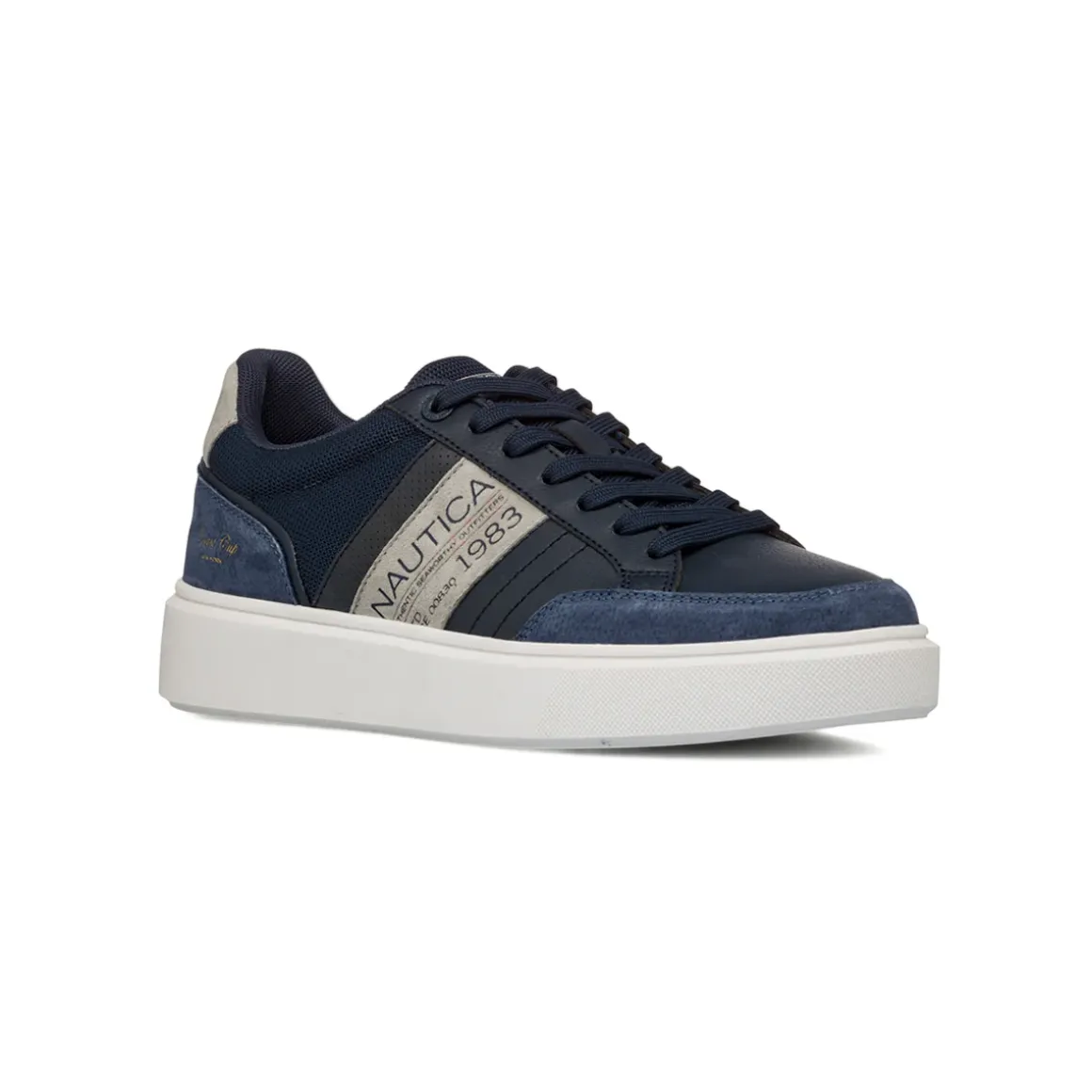 Sneakers blu con inserti effetto scamosciato da Uomo Nautica