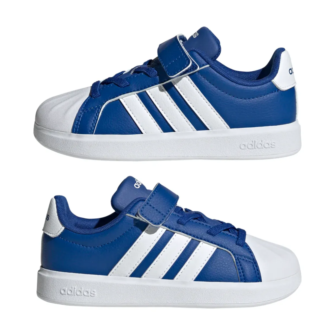 Sneakers blu da Bambino con chiusura a strappo adidas Superstar
