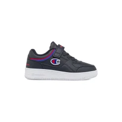 Sneakers blu da Bambino con chiusura a strappo e logo Champion