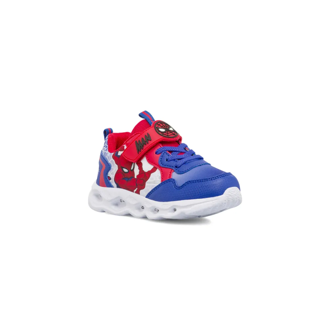 Sneakers blu da Bambino con luci nella suola e strappo Spiderman