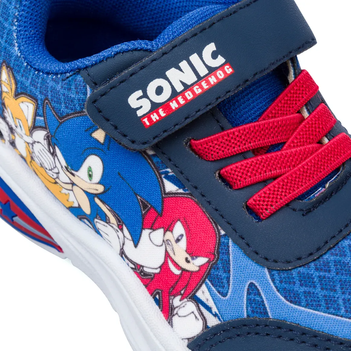 Sneakers blu da Bambino con luci nella tomaia e stampa Sonic