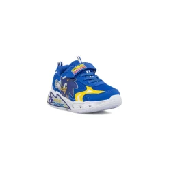 Sneakers blu da Bambino con luci e pratica chiusura a strappo Sonic