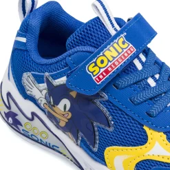 Sneakers blu da Bambino con luci e pratica chiusura a strappo Sonic