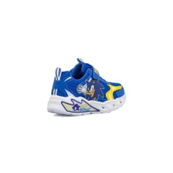 Sneakers blu da Bambino con luci e pratica chiusura a strappo Sonic
