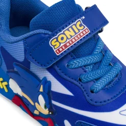 Sneakers blu da Bambino con luci e chiusura a strappo Sonic