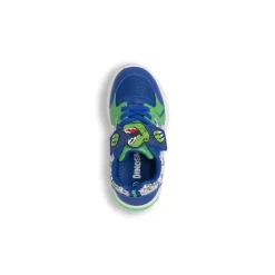 Sneakers blu da Bambino con luci nella suola e stampe Dinosauri