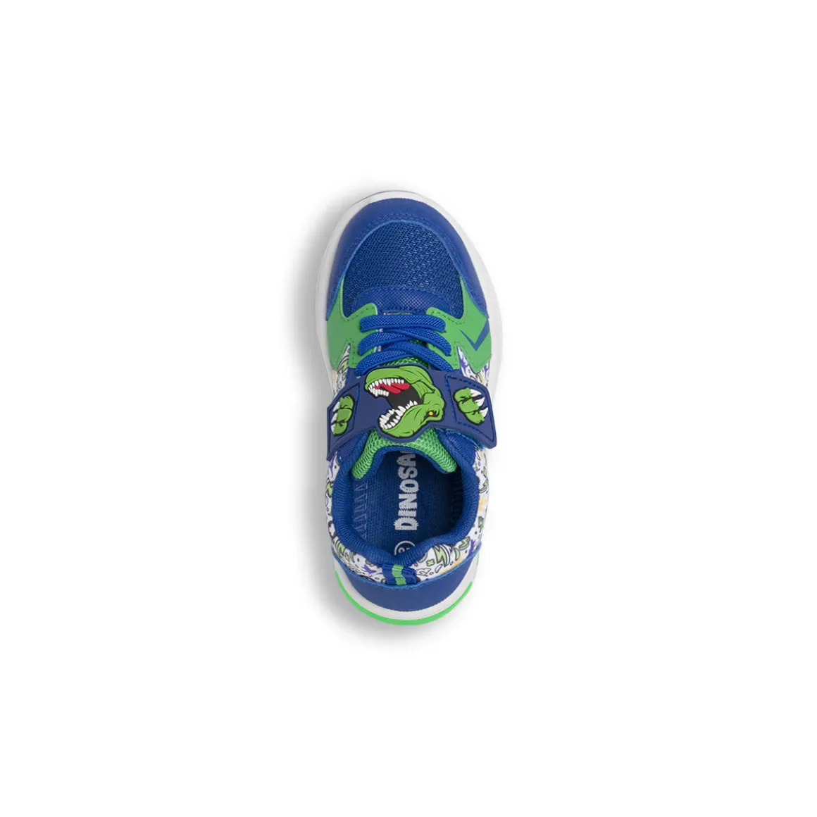 Sneakers blu da Bambino con luci nella suola e stampe Dinosauri