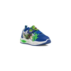 Sneakers blu da Bambino con luci nella suola e stampe Dinosauri