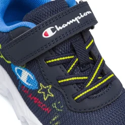 Sneakers blu da Bambino con strappo e luci Champion