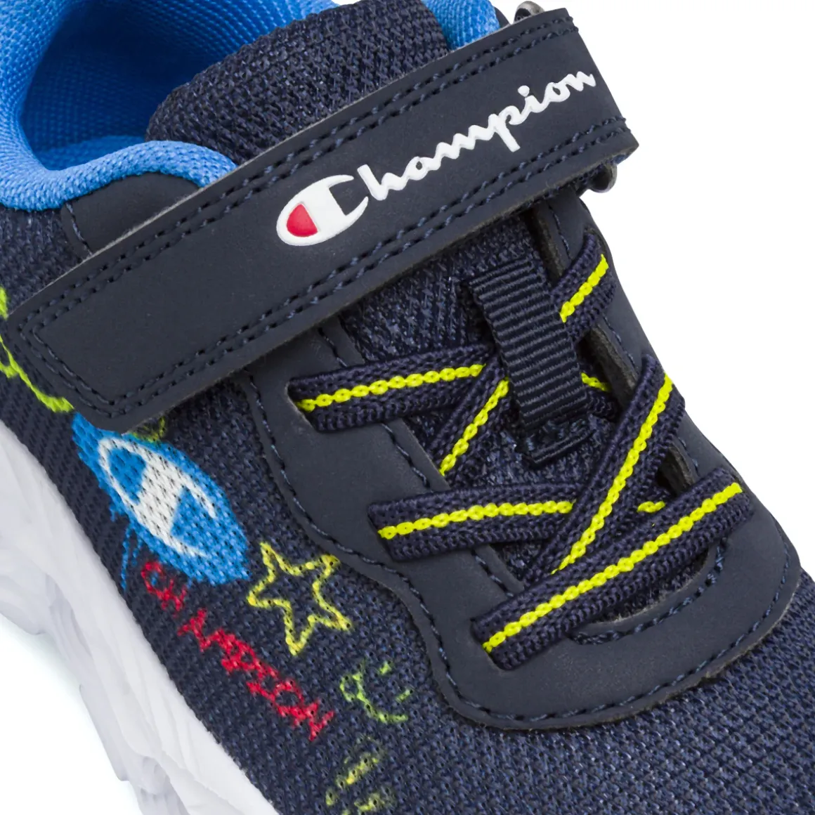 Sneakers blu da Bambino con strappo e luci Champion