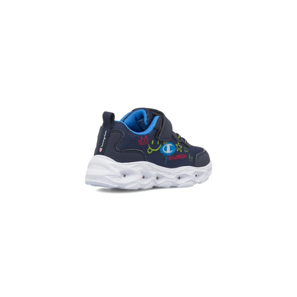 Sneakers blu da Bambino con strappo e luci Champion