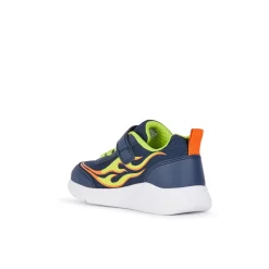 Sneakers blu da Bambino con stampe fiamme e suola traspirante Geox