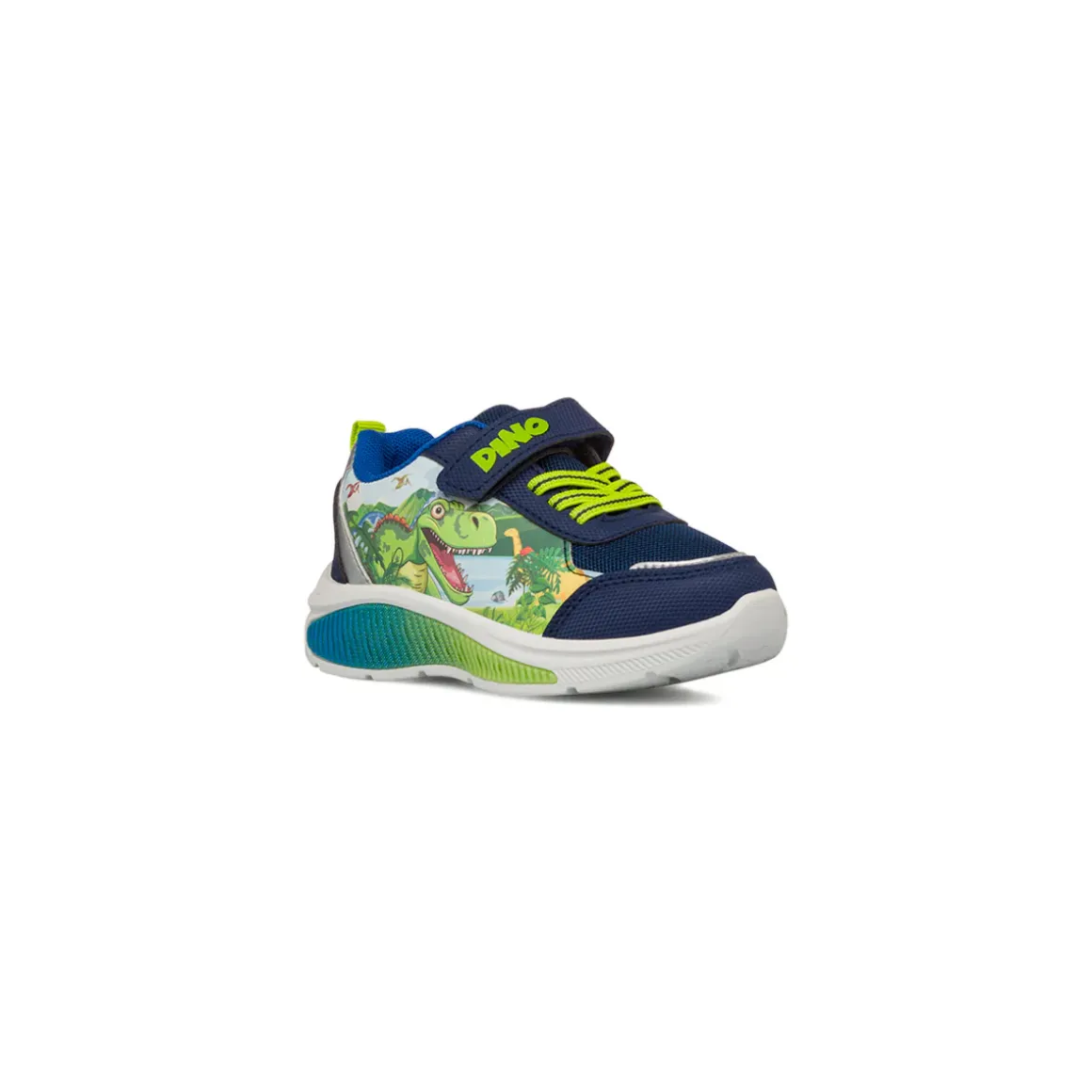 Sneakers blu da Bambino con stampa e luci Dinosauri
