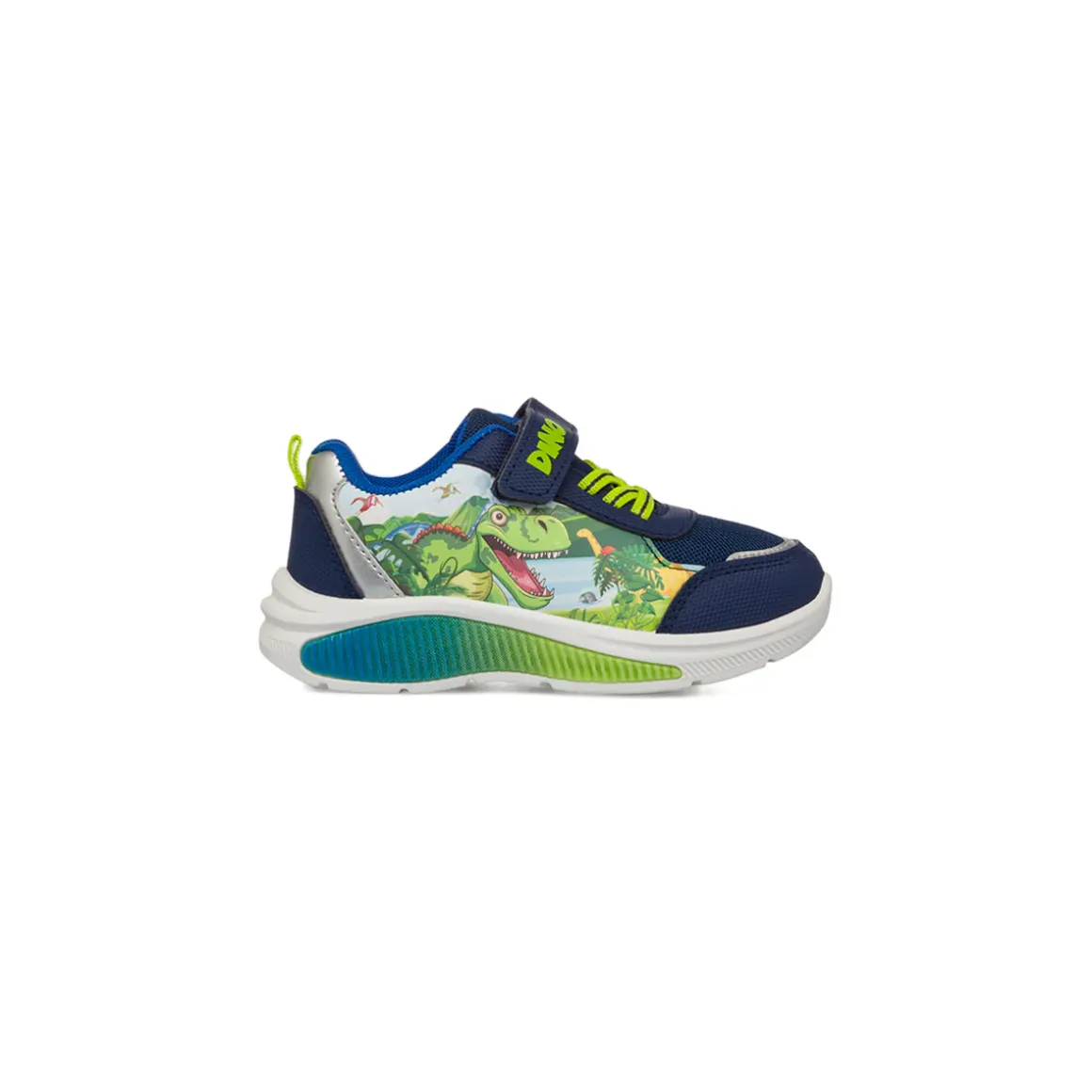 Sneakers blu da Bambino con stampa e luci Dinosauri