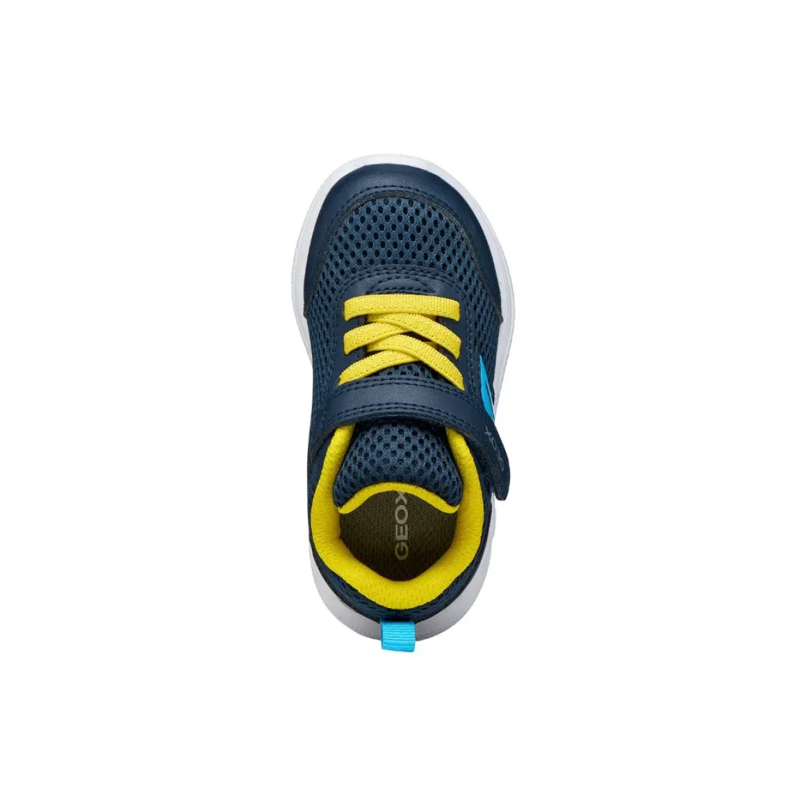 Sneakers blu da Bambino in mesh con suola traspirante e strappo Geox