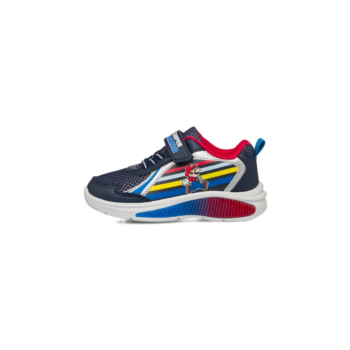Sneakers blu da Bambino in tessuto traspirante con inserto Super Mario