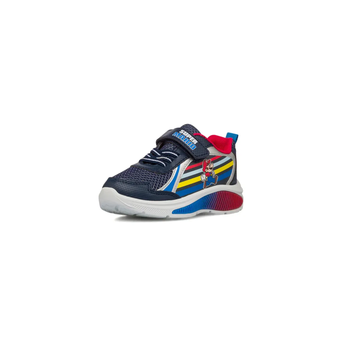 Sneakers blu da Bambino in tessuto traspirante con inserto Super Mario