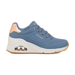 Sneakers blu da donna con suola ad aria Skechers Uno Wedge