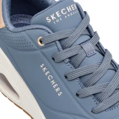 Sneakers blu da donna con suola ad aria Skechers Uno Wedge