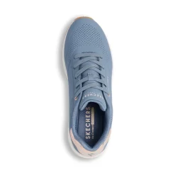 Sneakers blu da donna con suola ad aria Skechers Uno Wedge