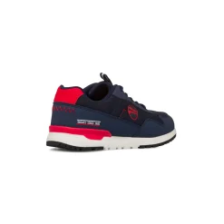 Sneakers blu da ragazzo con dettagli rossi e logo Ducati