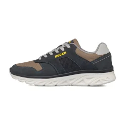 Sneakers blu da Uomo con dettaglio beige e logo Ducati