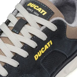 Sneakers blu da Uomo con dettaglio beige e logo Ducati