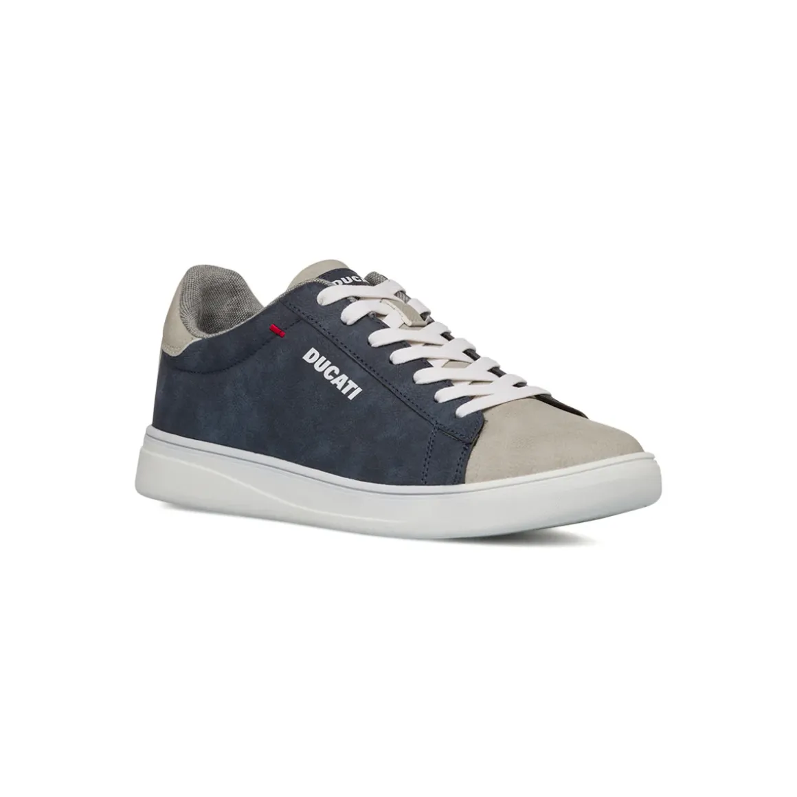 Sneakers blu da Uomo con dettagli beige e cuciture a contrasto Ducati