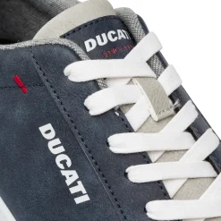 Sneakers blu da Uomo con dettagli beige e cuciture a contrasto Ducati