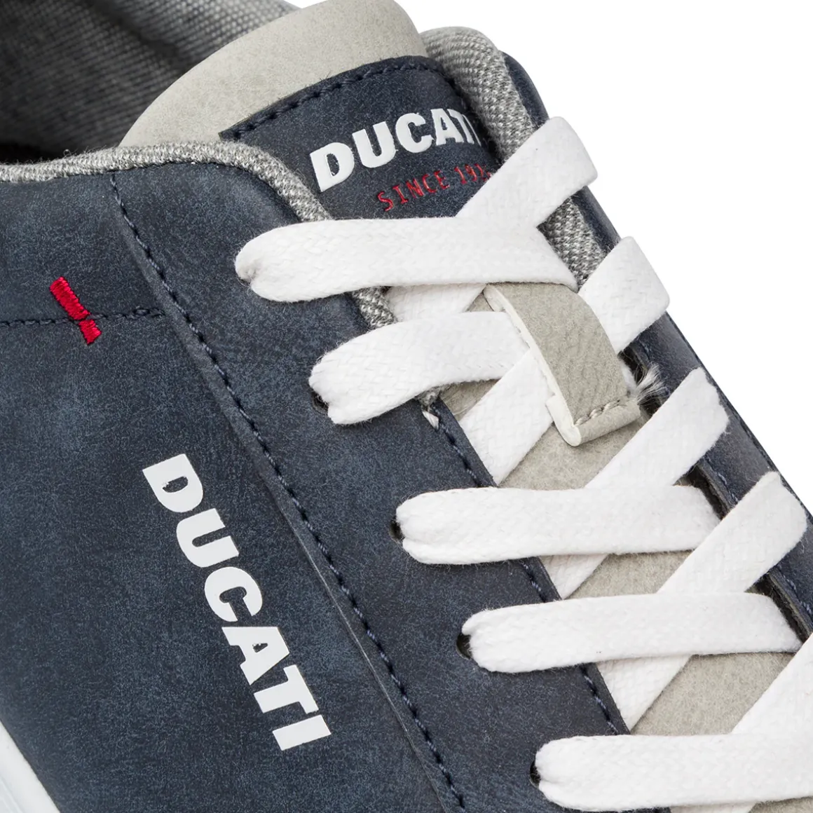 Sneakers blu da Uomo con dettagli beige e cuciture a contrasto Ducati
