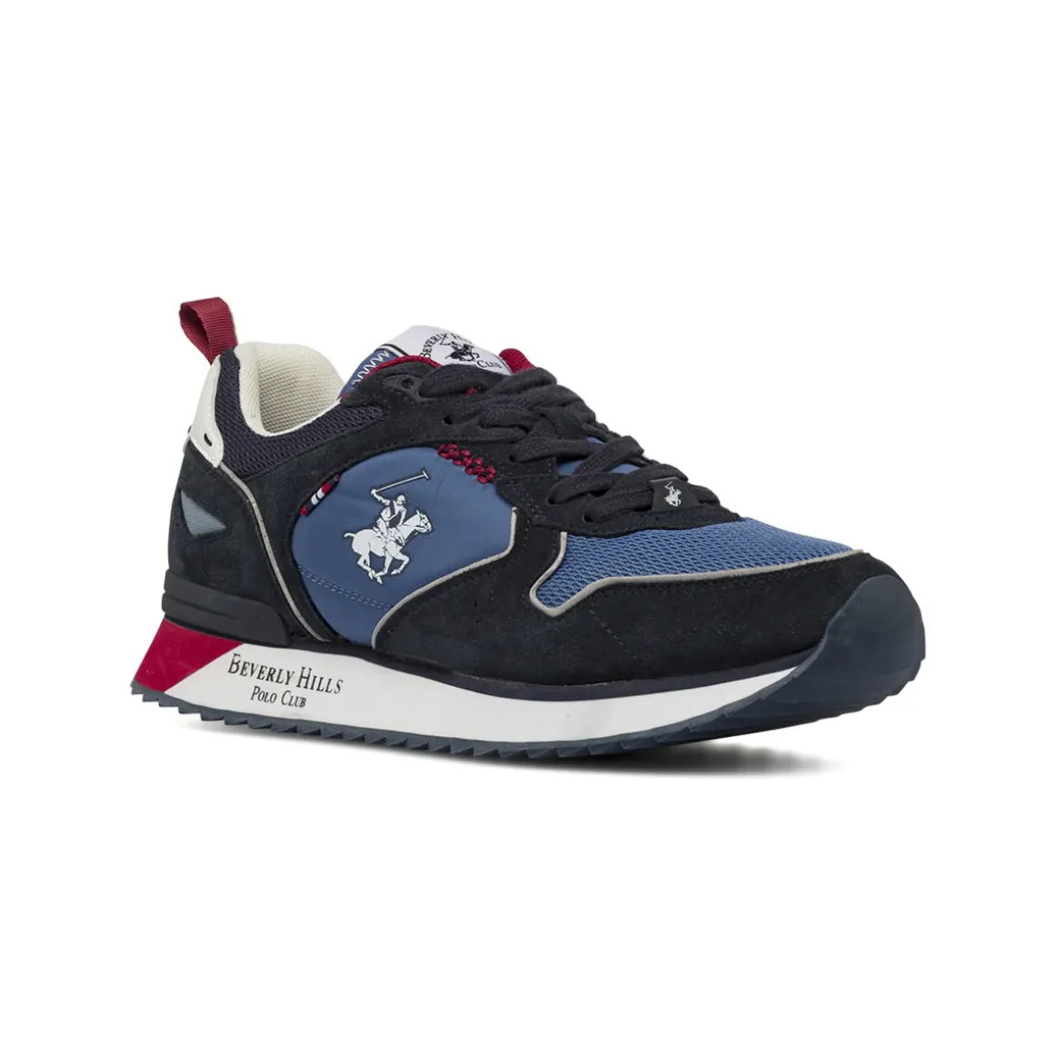 Sneakers blu da Uomo con inserti effetto suede Beverly Hills Polo Club