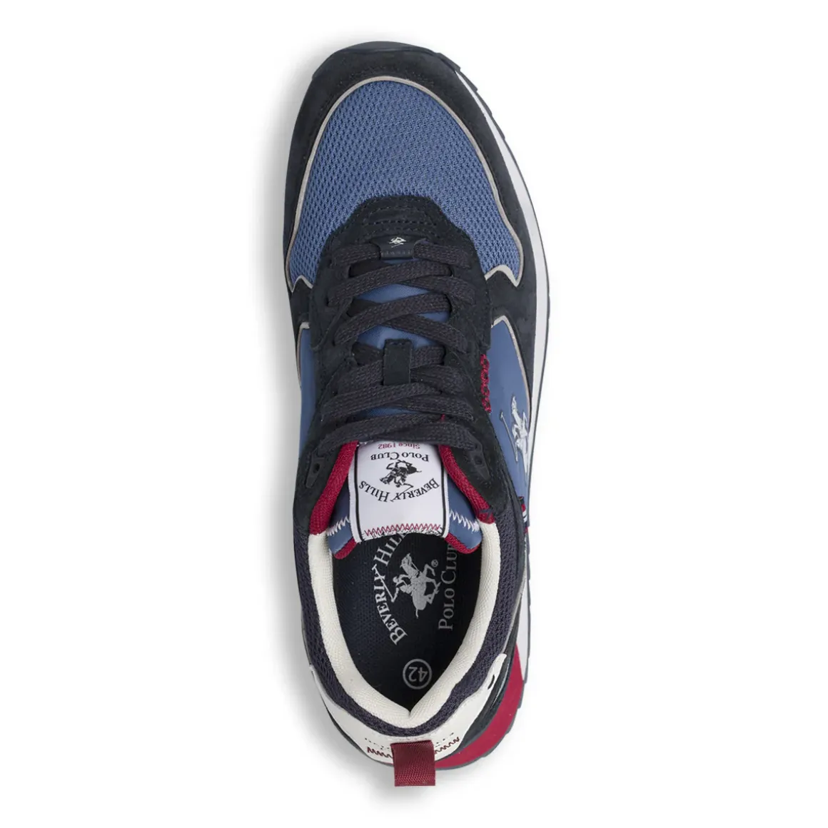 Sneakers blu da Uomo con inserti effetto suede Beverly Hills Polo Club
