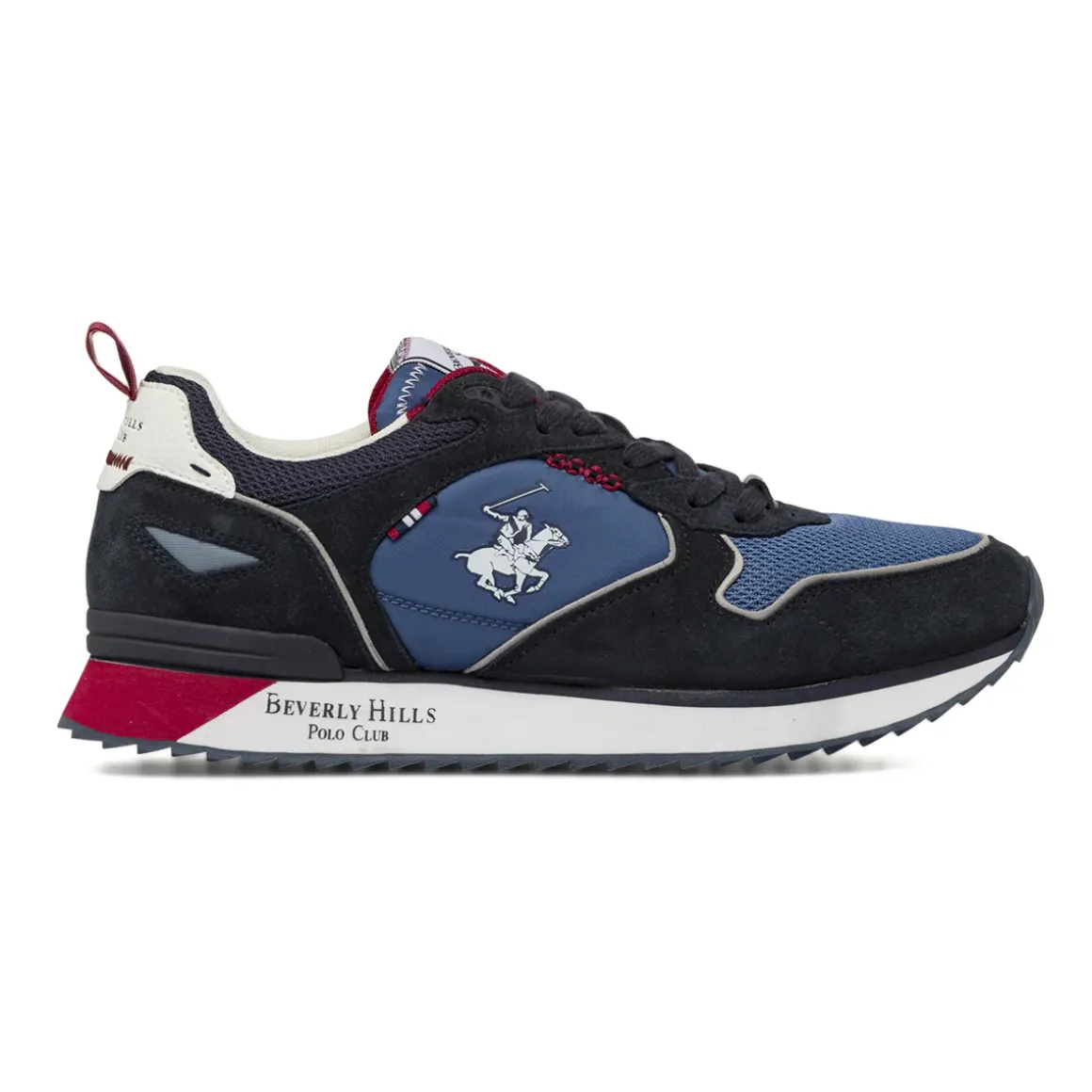 Sneakers blu da Uomo con inserti effetto suede Beverly Hills Polo Club