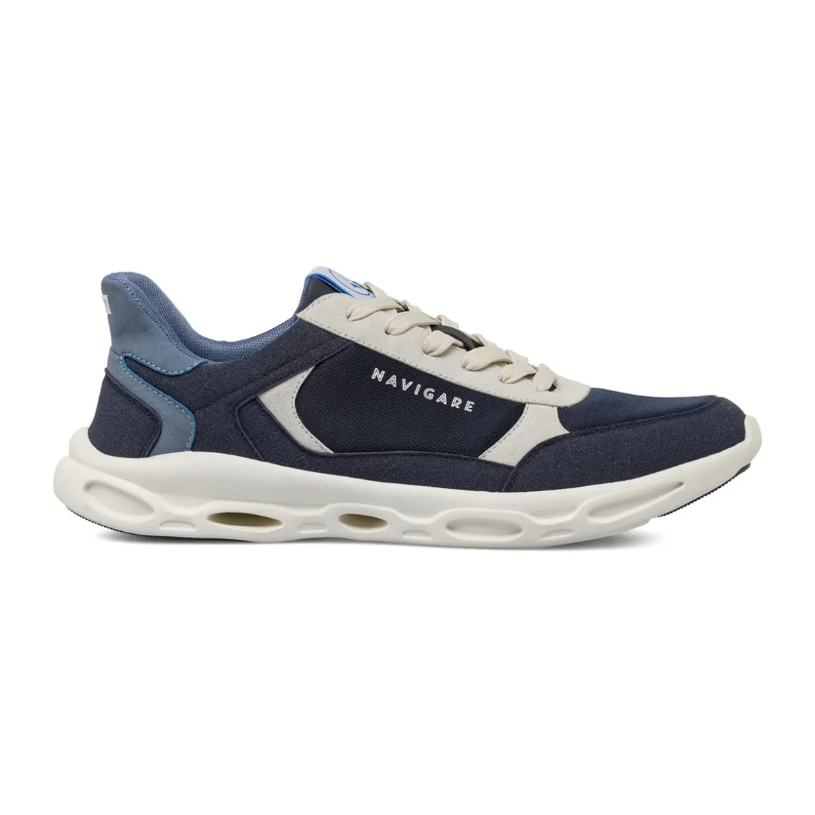 Sneakers blu da Uomo con inserti effetto scamosciato Navigare