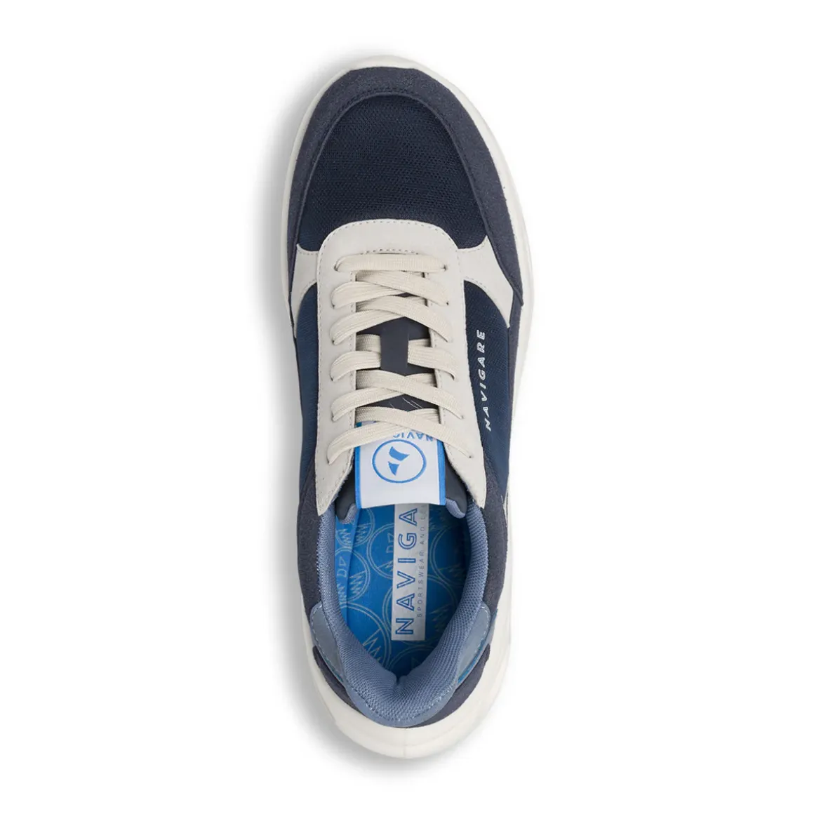 Sneakers blu da Uomo con inserti effetto scamosciato Navigare