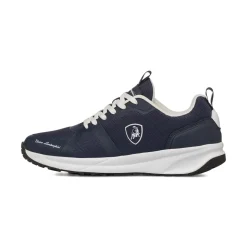 Sneakers blu da Uomo con logo laterale a contrasto bianco Tonino Lamborghini
