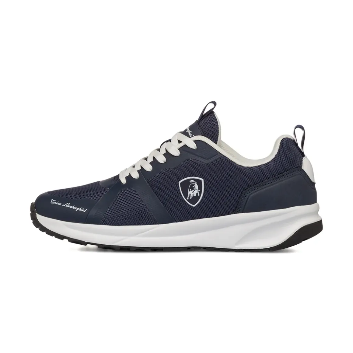Sneakers blu da Uomo con logo laterale a contrasto bianco Tonino Lamborghini
