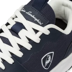 Sneakers blu da Uomo con logo laterale a contrasto bianco Tonino Lamborghini
