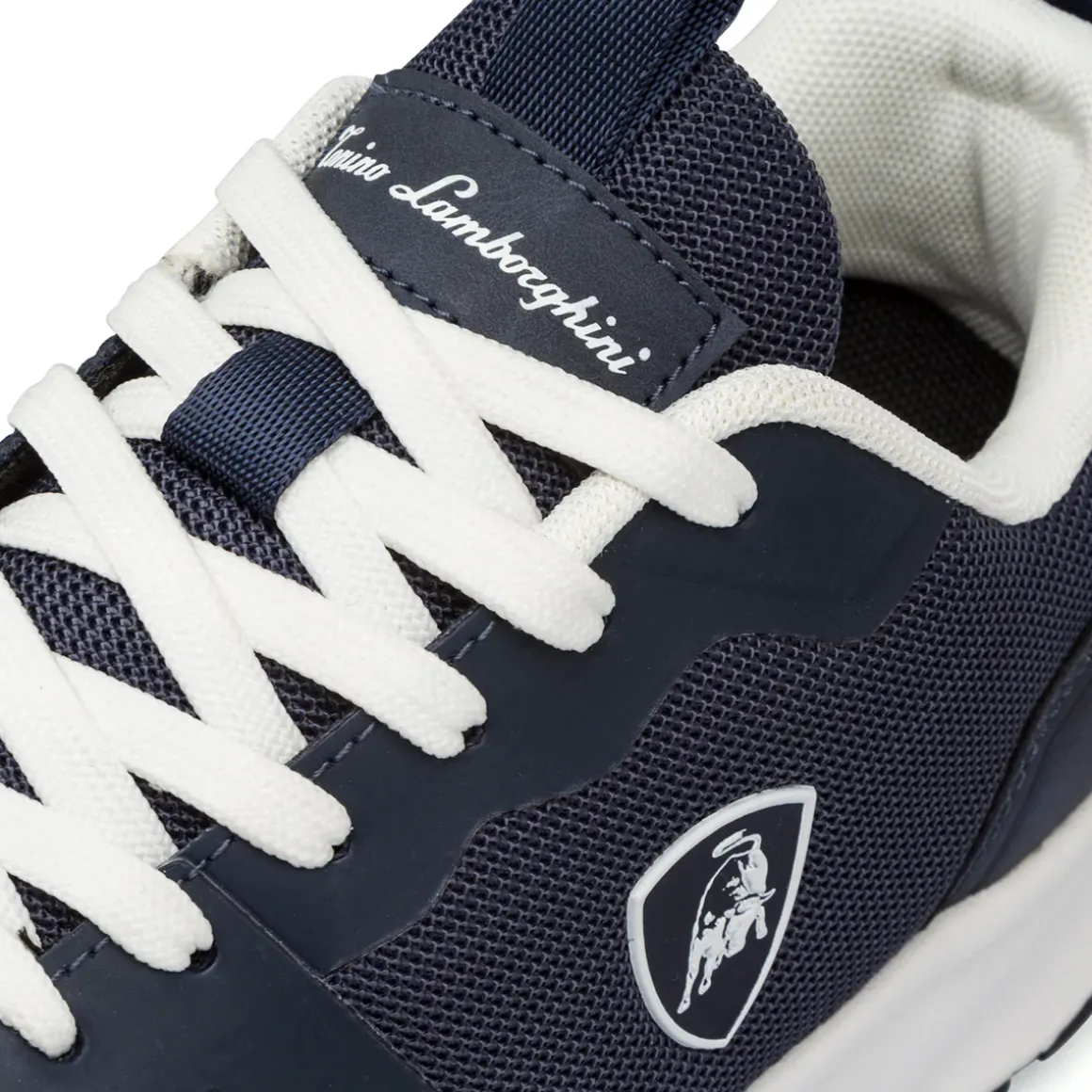 Sneakers blu da Uomo con logo laterale a contrasto bianco Tonino Lamborghini