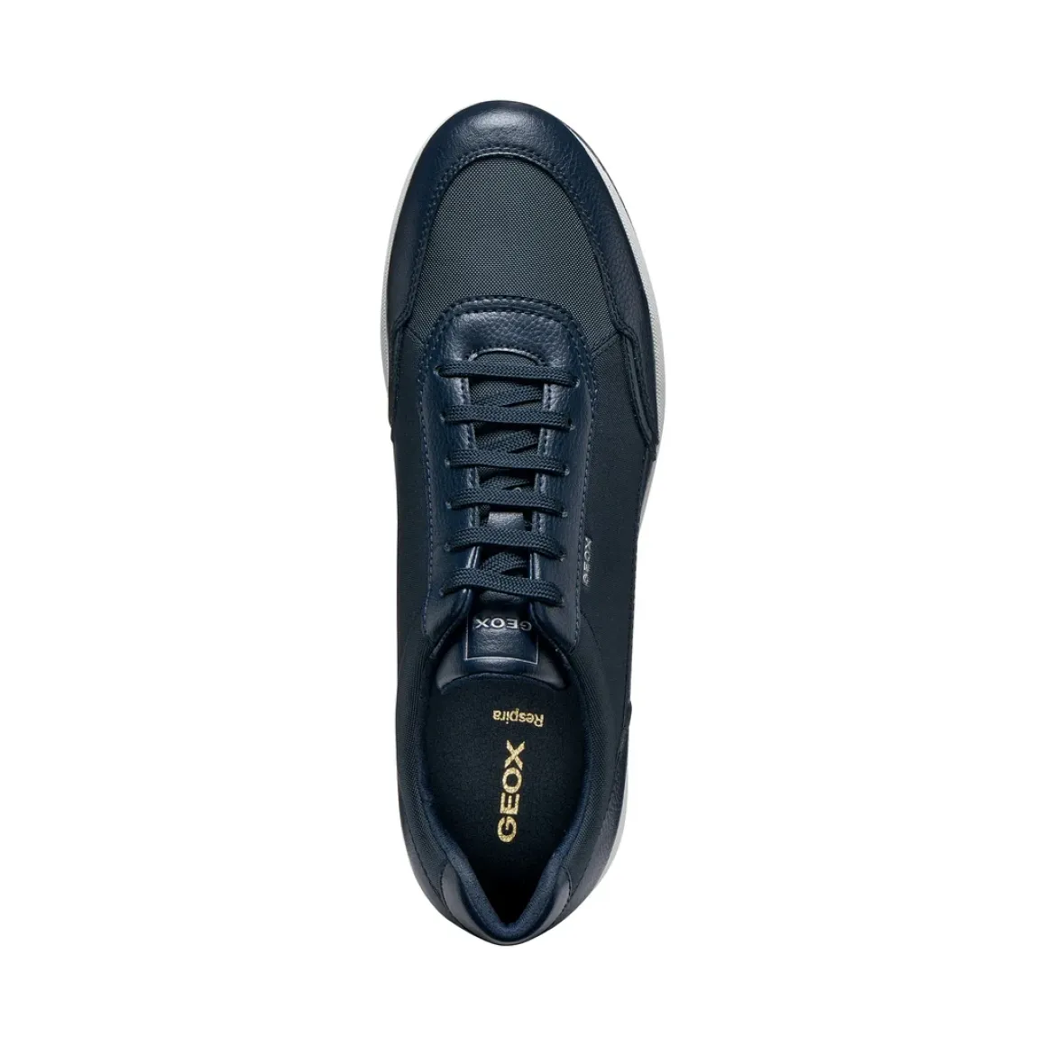 Sneakers blu da Uomo con suola traspirante e fondo a contrasto Geox