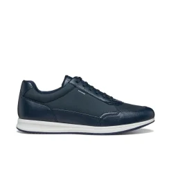 Sneakers blu da Uomo con suola traspirante e fondo a contrasto Geox
